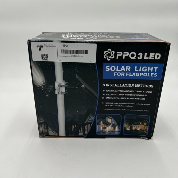 PPQ Solar Flag Pole Light - Solar Powered Spotlight with Flagpole Attachment, - Picture 1 of 4